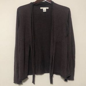 Robert Kitchen Women M Medium Tie Front Brown Long Sleeve Linen  Blend Sweater